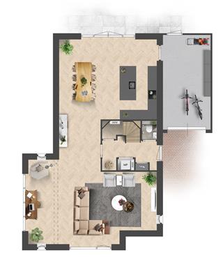 Optie uitbouw begane grond