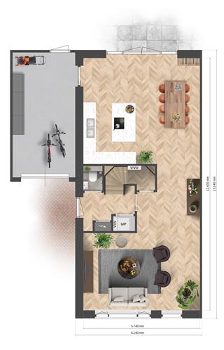 Optionele uitbouw begane grond