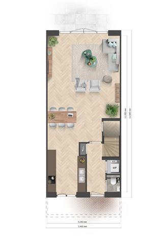 Optionele optie uitbouw begane grond
